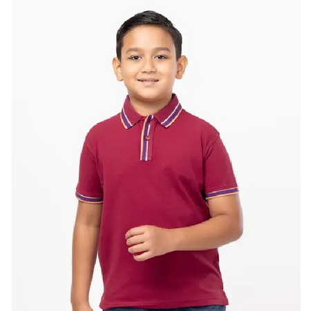 Red Mixed Cotton Polo Shirt