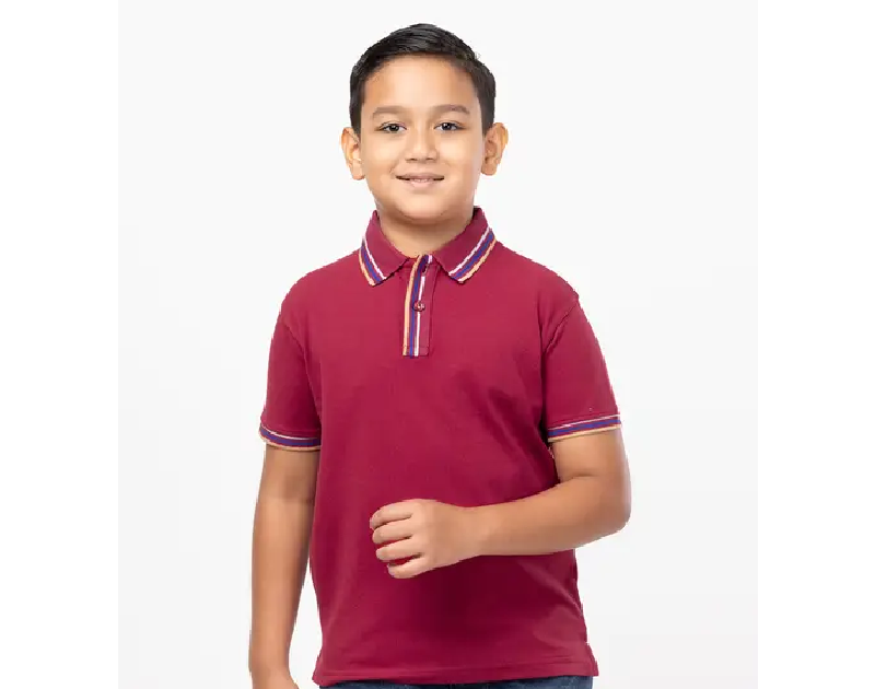 Red Mixed Cotton Polo Shirt
