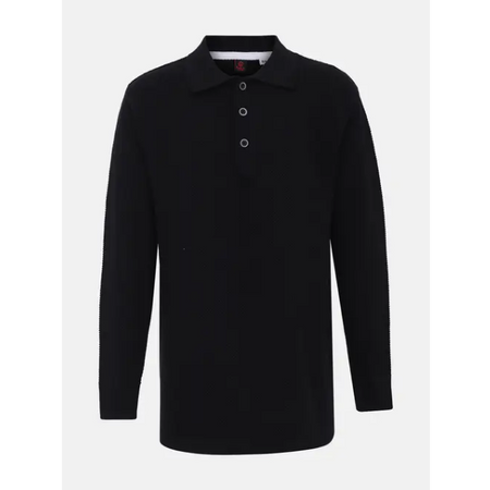 Black Mixed Cotton Polo Shirt