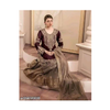 New Maroon And Beige Embroidered  Georgette Kurta - Palazzo - Dupatta Set