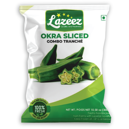 Lazeez Okra Sliced 300g. 300g X 24 Pack Per Case.  Factory Price, Save $12