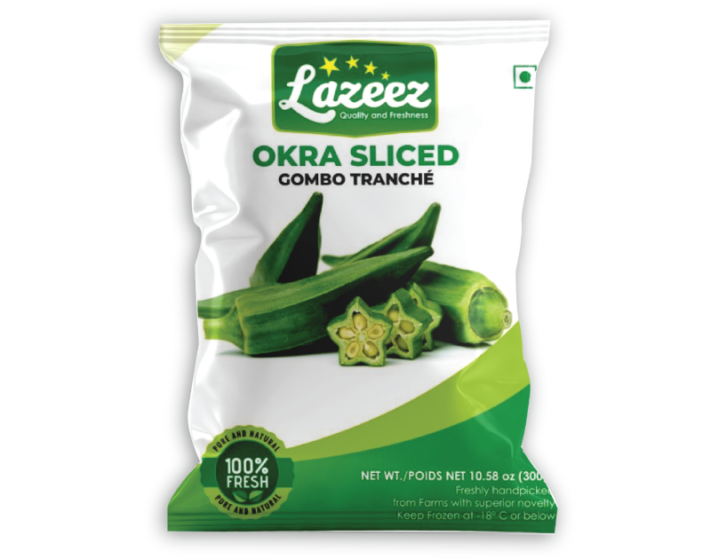 Lazeez Okra Sliced 300g. 300g X 24 Pack Per Case.  Factory Price, Save $12