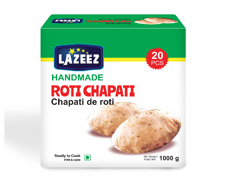 Lazeez Roti Chapati 1kg (20pcs). 1kg X 12 Pack Per Case. Factory Price, Save $6