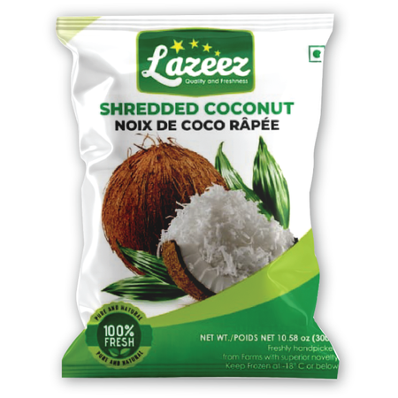 Lazeez Shredded Coconut 300g. 300g X 24 Pack Per Case.  Factory Price, Save $12