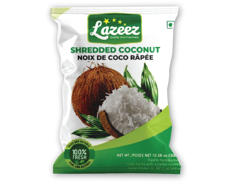 Lazeez Shredded Coconut 300g. 300g X 24 Pack Per Case.  Factory Price, Save $12