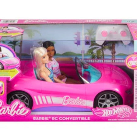 Hot Wheels Remote Control Barbie Convertible with 2 Dolls