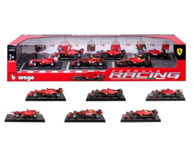 1:43 Ferrari Formula Racing Die Cast 6-pack