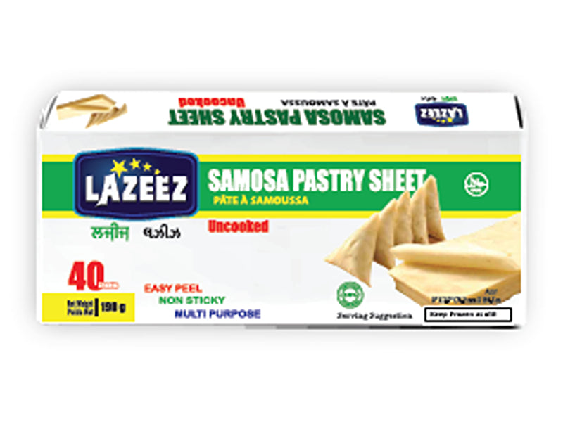 Lazeez Samosa Pastry Sheet 190g (40 Pcs). 190g x 40 Pack Per Case. Save $15