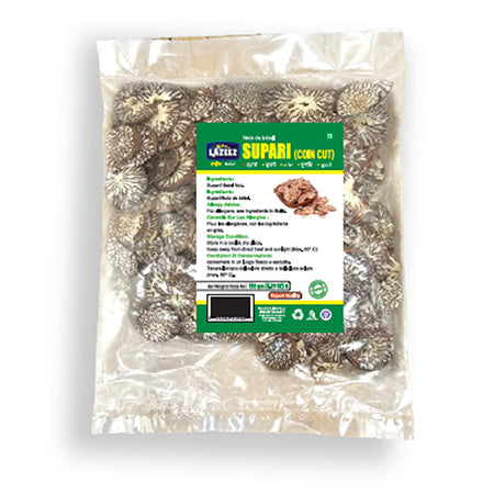 Lazeez Supari (Coin Cut) 150g. 150g X 48 Pack Per Case. Factory Price, Save $36