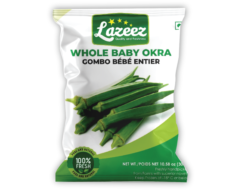 Lazeez Whole Baby Okra 300g. 300g X 24 Pack Per Case.  Factory Price, Save $12