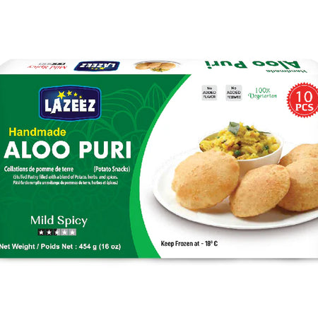 Lazeez Aloo Puri 454g (10 Pcs). 454g x 20 Pack Per Case. Save $8