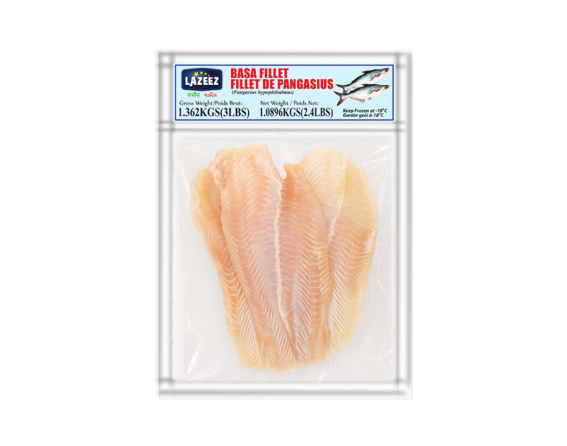 Lazeez Basa Fillet Gross Wt 3LB. 3LB X 9 Pack Per Case. Save $9