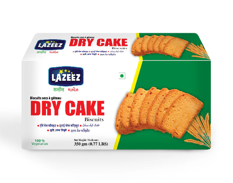 Lazeez Dry Cake Biscuits 350g. 350gm X 12 Pack Per Case. Factory Price, Save $12