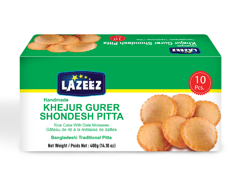 Lazeez  Khejur Gurer Sondesh Pitta 10pcs 400g
