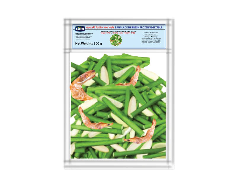 Lazeez Kachur Loti, Chingri, Kathal Bichi 300g. 300g X 24 Pack Per Case.  Factory Price, Save $24