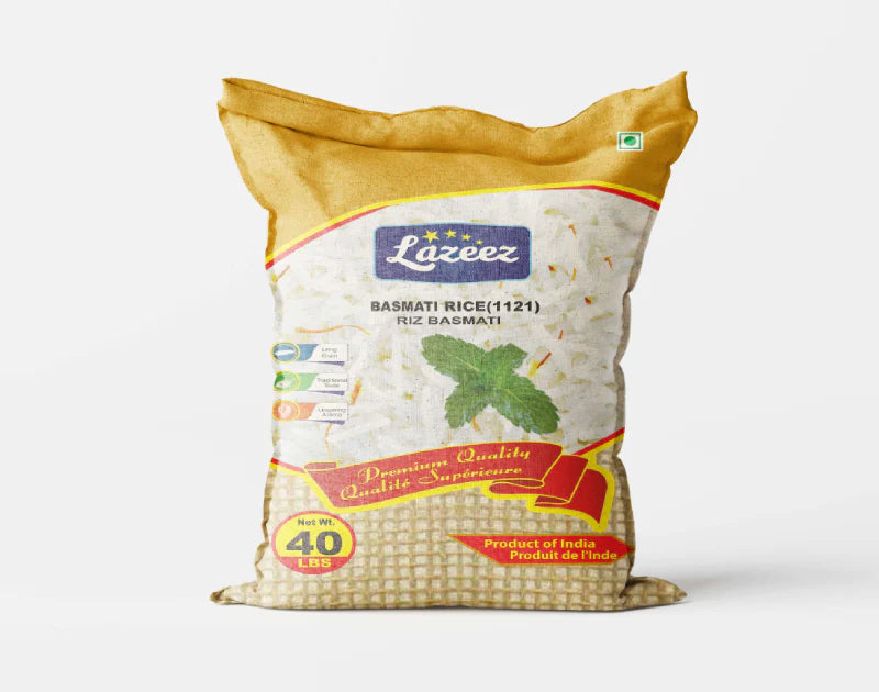 Lazzez Steam Basmati Rice 40LB. Factory Price, Save $7.5