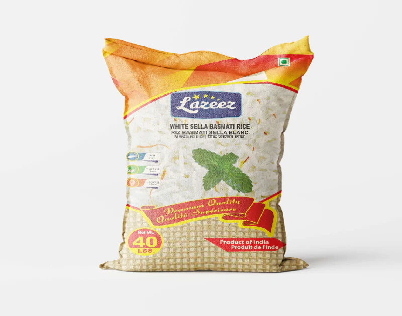 Lazeez White Sella Basmati Rice 40LB. Factory Price, Save $5