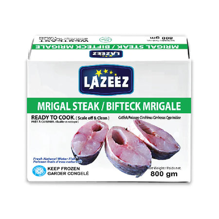 Lazeez Mrigal Steak 800g – Ready to Cook (scale off and clean professionally)