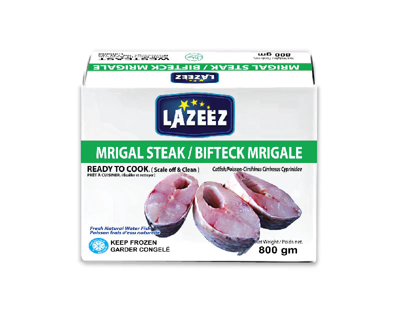 Lazeez Mrigal Steak 800g – Ready to Cook (scale off and clean professionally)