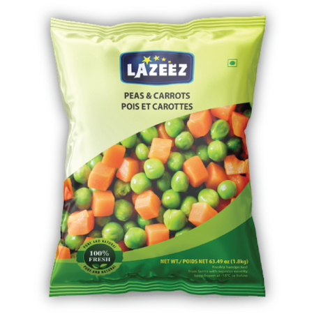 Lazeez Peas and Carrots 1.8kg