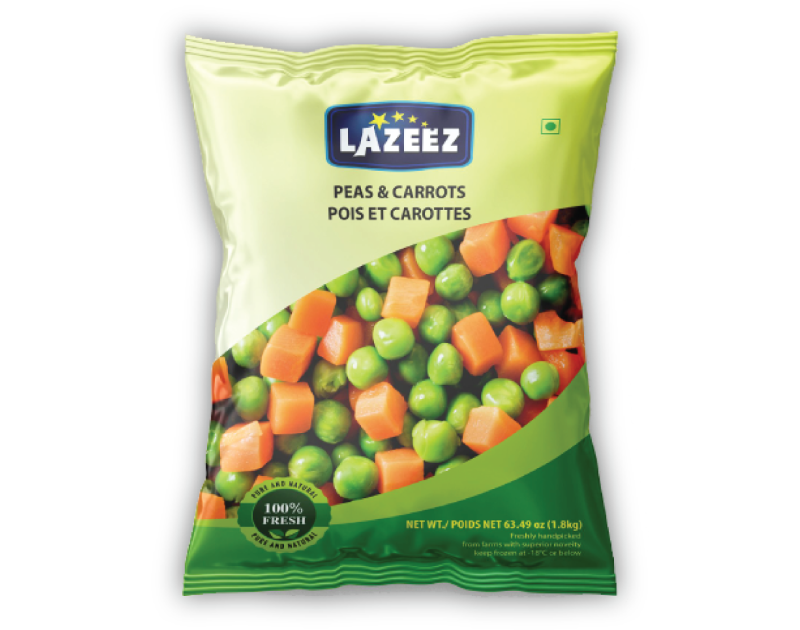 Lazeez Peas and Carrots 1.8kg