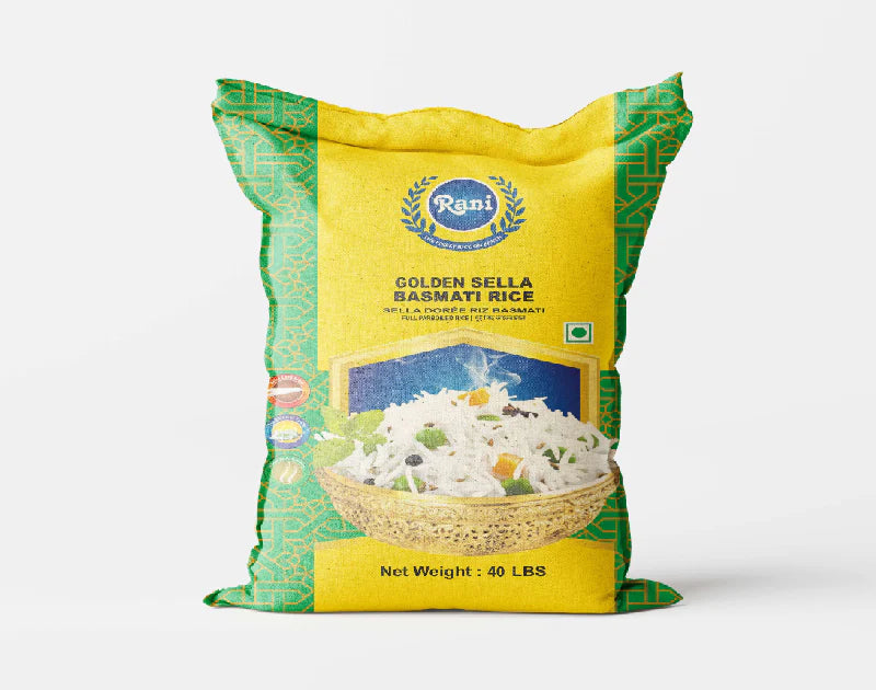 Rani Golden Sella Basmati Rice 40LB. Factory Price, Save $5