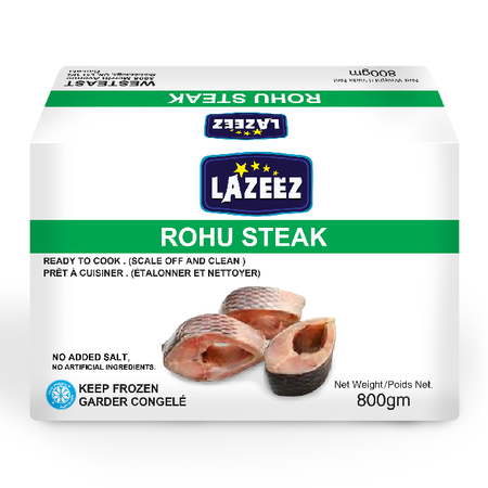 Lazeez Rohu Steak 800g – Ready to Cook (scale off and clean professionally)
