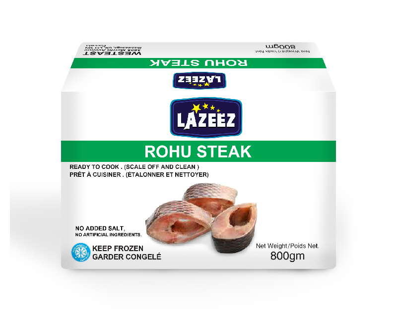 Lazeez Rohu Steak 800g – Ready to Cook (scale off and clean professionally)