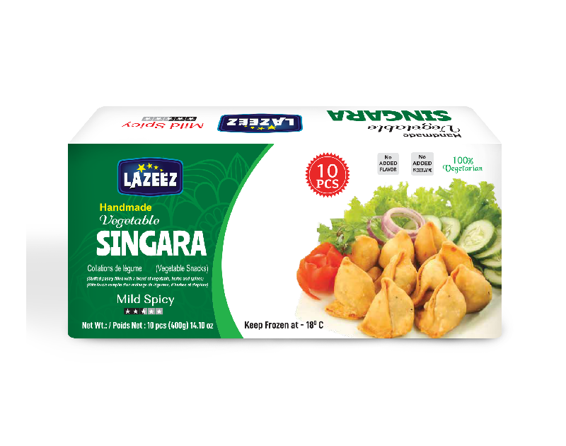 Lazeez Veg. Singara 400g (10 Pcs). 400g x 20 Pack Per Case. Save $8