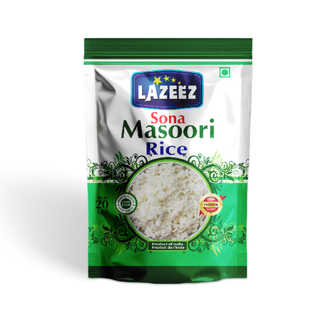 Lazeez Sona Masoori Rice 20LB. Factory Price, Save $3