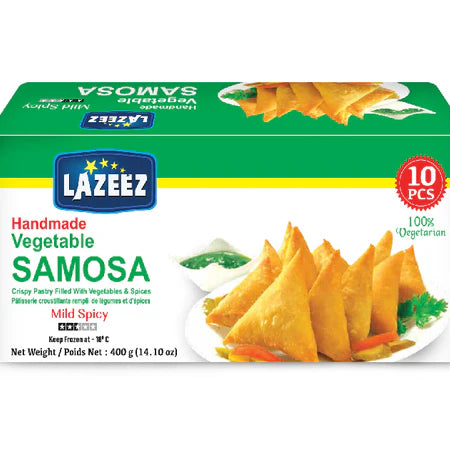 Lazeez Veg. Samosa 400g (10 Pcs). 400g x 20 Pack Per Case. Save $8